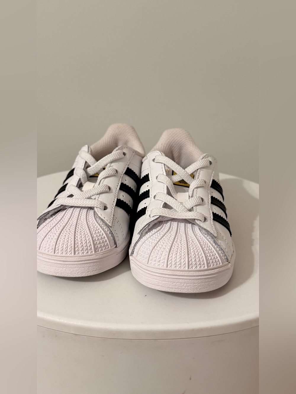 adidas Kids White Sneakers with Black Stripes
